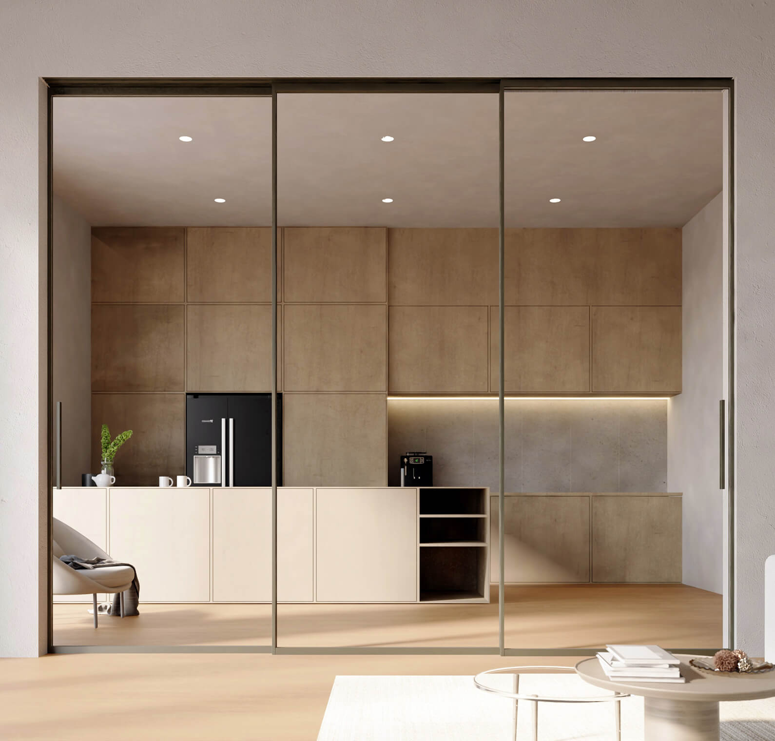 HXC hanging sliding door in a modern interior